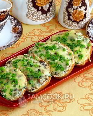 Тартинки с грибами и творогом