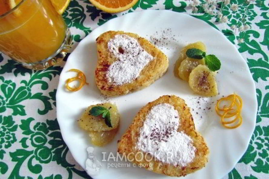 Рецепт французских тостов в виде сердца