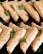 Хрустящие креветочные тосты с кунжутом