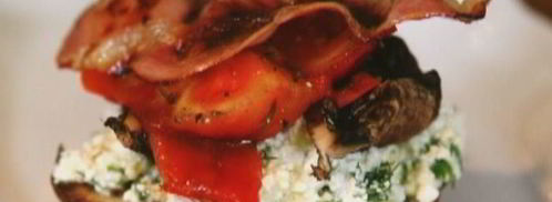 тосты на завтрак с творогом, помидорами и грибами. Шаг 12