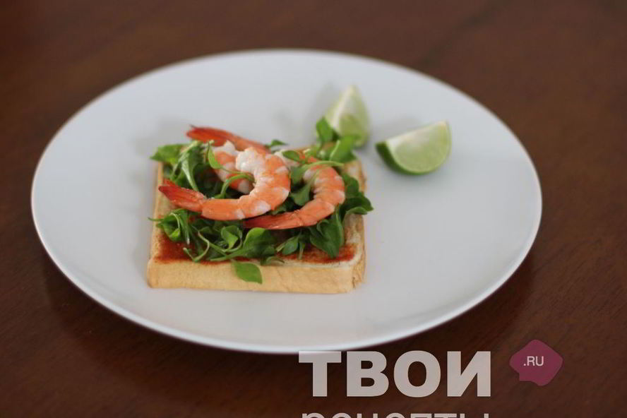 Рецепт тостов с креветками