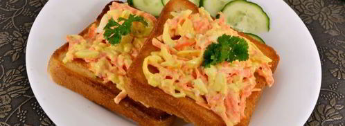 тосты с морковно-сырным салатом. Шаг 7