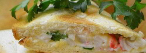 тосты с сыром и крабовыми палочками. Шаг 5