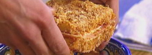 тосты в домашних сухарях с ветчиной и сыром. Шаг 4