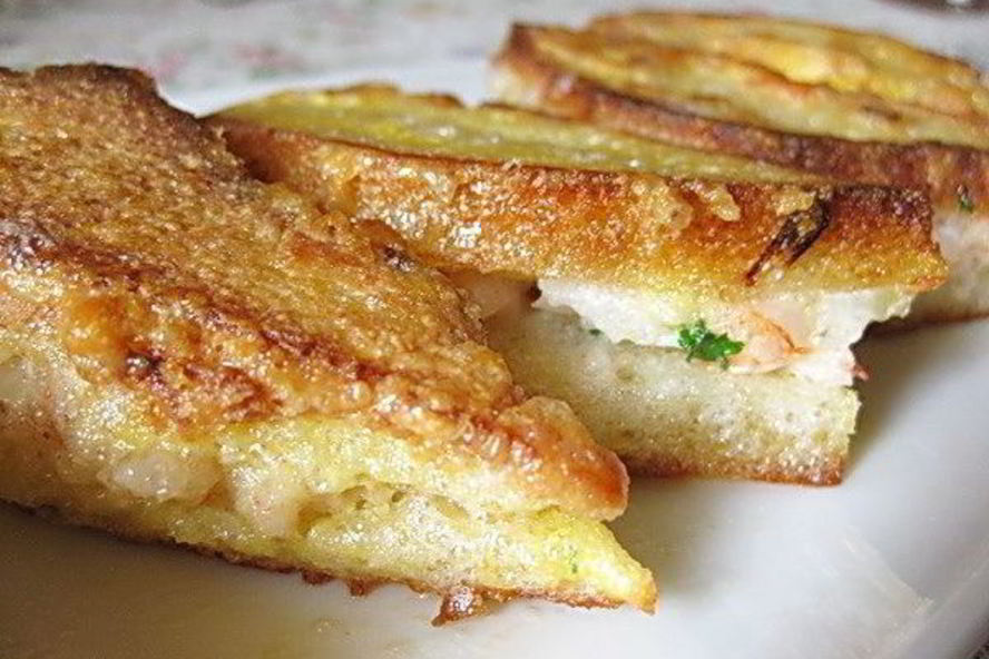 Рецепт тостов, жаренных с креветками