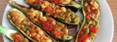 цуккини, фаршированный томатом и стручковой фасолью. Шаг 7