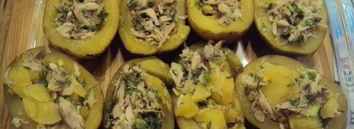 фаршированный картофель с глазуньей. Шаг 4