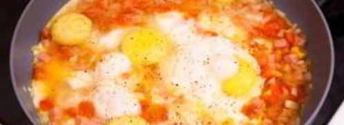 яичница с ветчиной и помидорами. Шаг 8