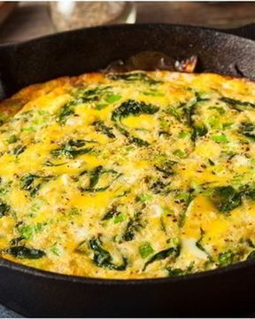 Яичница со шпинатом и брынзой