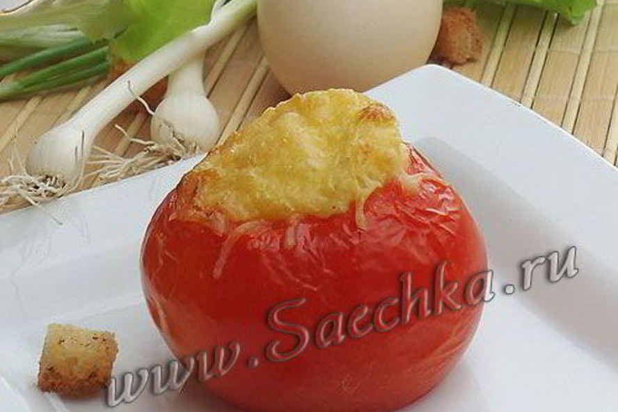 Рецепт яичницы в помидоре