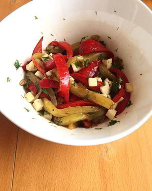 Закуска из болгарского перца с брынзой