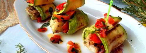 закуска из кабачков с рыбой на шпажках. Шаг 14