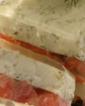 Заливное из картофеля и лосося