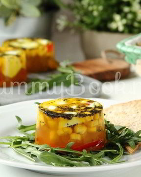 Заливное из овощей с сыром Моцарелла