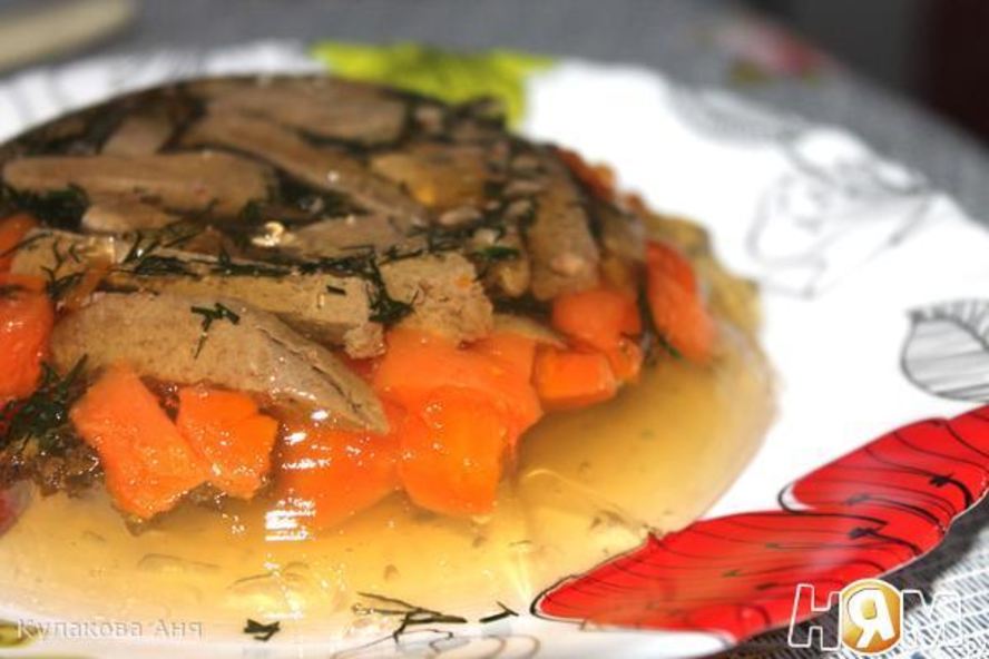 Рецепт заливного с говяжьей печенкой