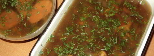 заливное с ветчиной и опятами. Шаг 3