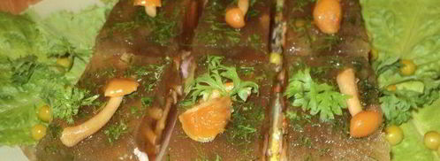 заливное с ветчиной и опятами. Шаг 4