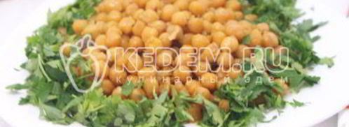 жареный нут с зеленью. Шаг 6