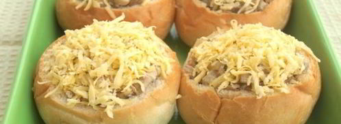 жульен из шампиньонов в булочке. Шаг 7