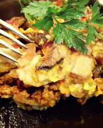 Жульен с фаршем и грибами