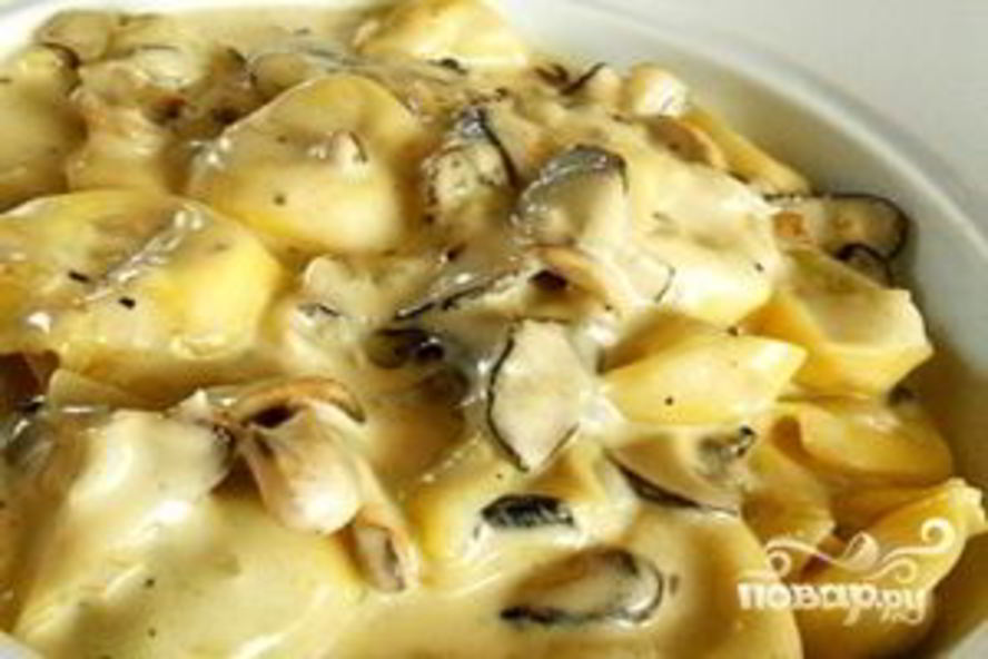 Рецепт жульена с грибами и ветчиной