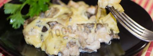 жульен в мультиварке с курицей и грибами. Шаг 18